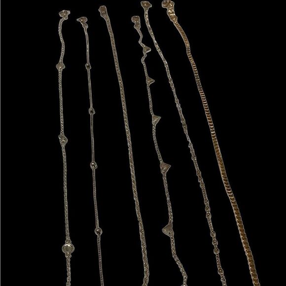 Lot Of 5 Sterling Ankle Bracelets - Picture 9 of 12